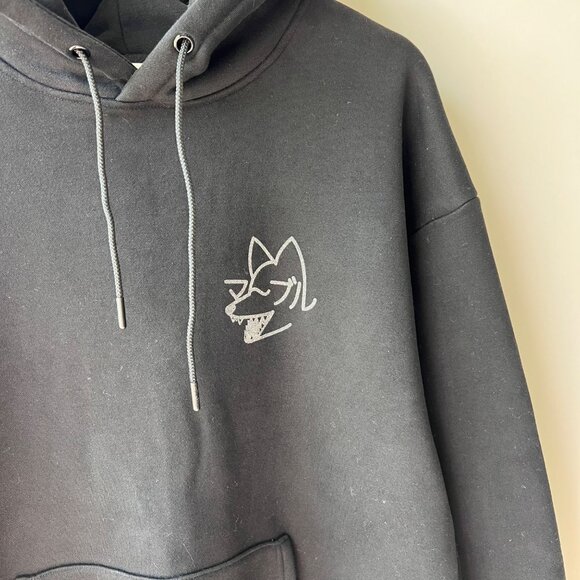 Marble Soda Wolf Black Hooded Sweatshirt – Size 3 P5 - Picture 4 of 12